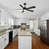 56 Inch 5-Blade Integrated Ceiling Fan with LED Light and Remote,6" and 12" Downrod Included